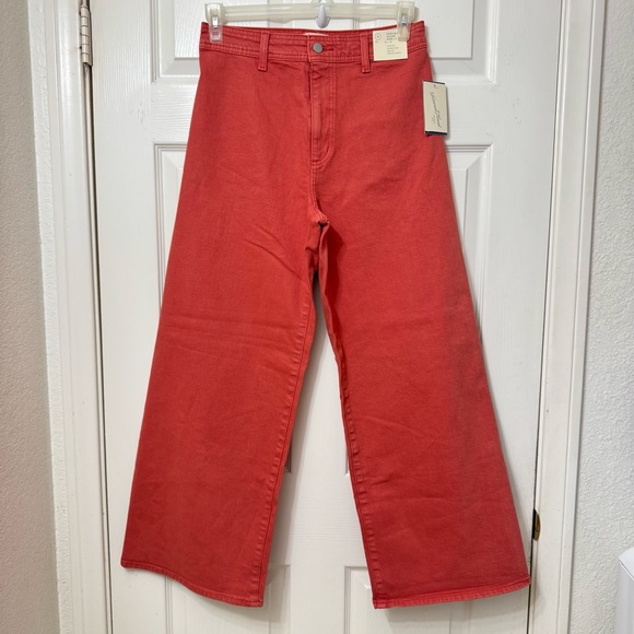Universal Thread Denim - Universal Thread Sailor Wide-Leg Jeans Women’s Size 8 Coral-Red High-Rise Pants